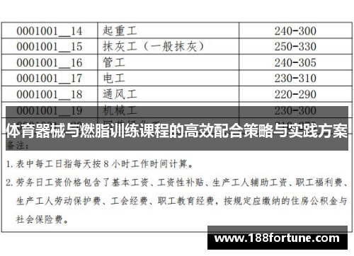 体育器械与燃脂训练课程的高效配合策略与实践方案