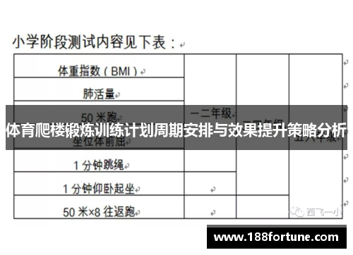 体育爬楼锻炼训练计划周期安排与效果提升策略分析
